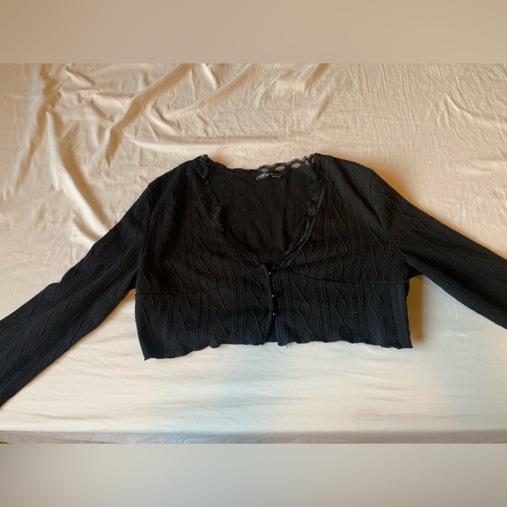 Shein button cropped sweater